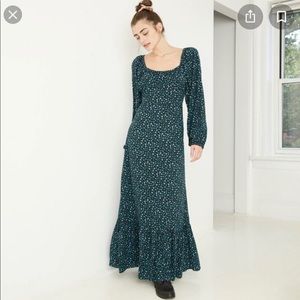 Wild Fable Floral Print Long Sleeve Tiered Dress